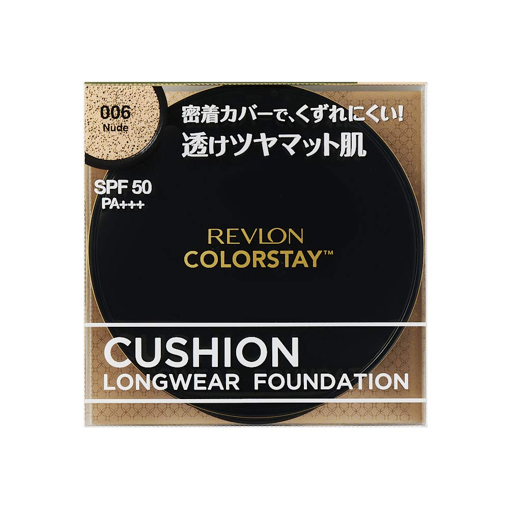 Revlon Color Stay Cushion Long Wear Foundation 006 Nude Natural skin tone slightly pink SPF50 Cushion foundation 14g (Color image PA+++) (x 1)