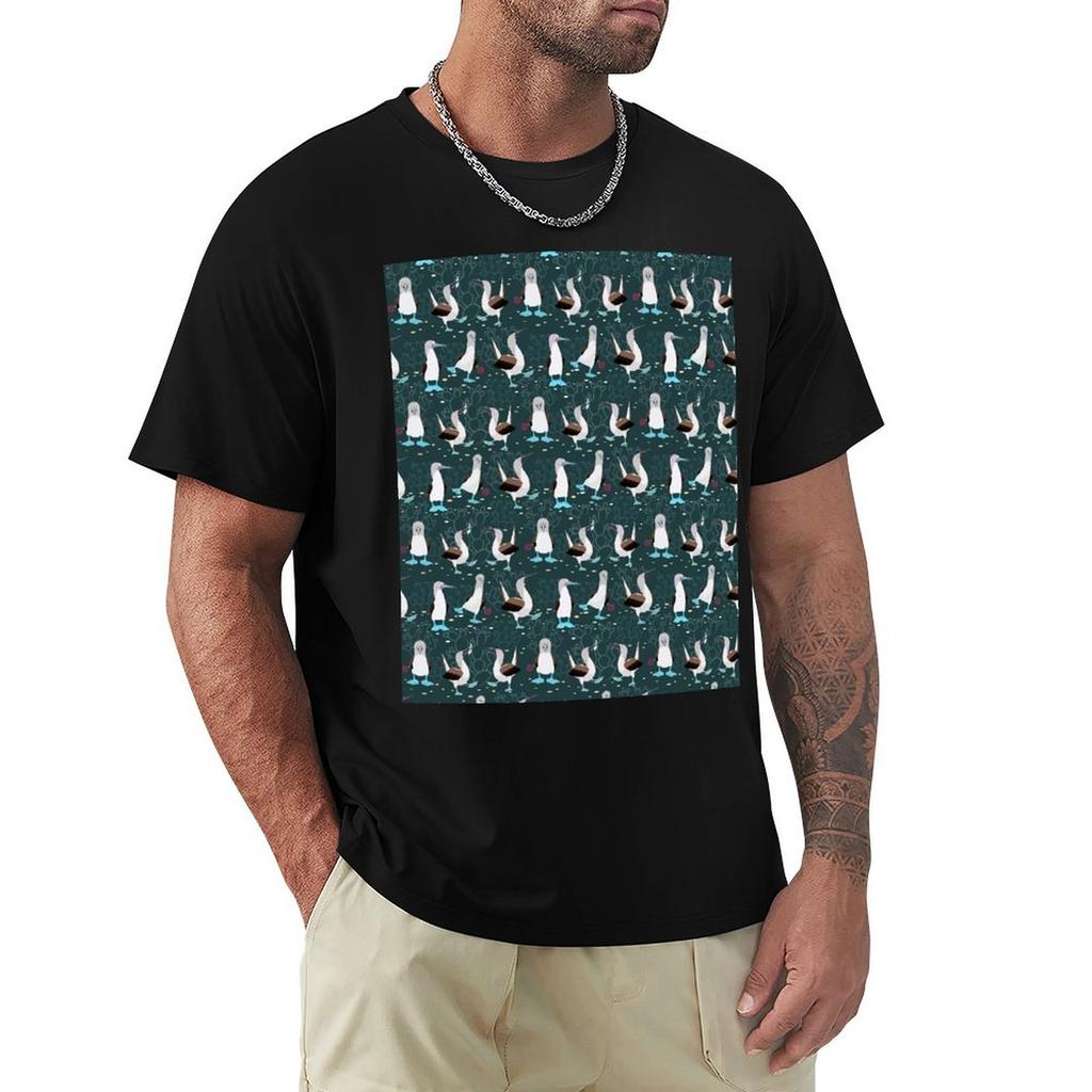 Bluefooted Booby Birds Pattern Tshirt Modern Print Casual Tshirt