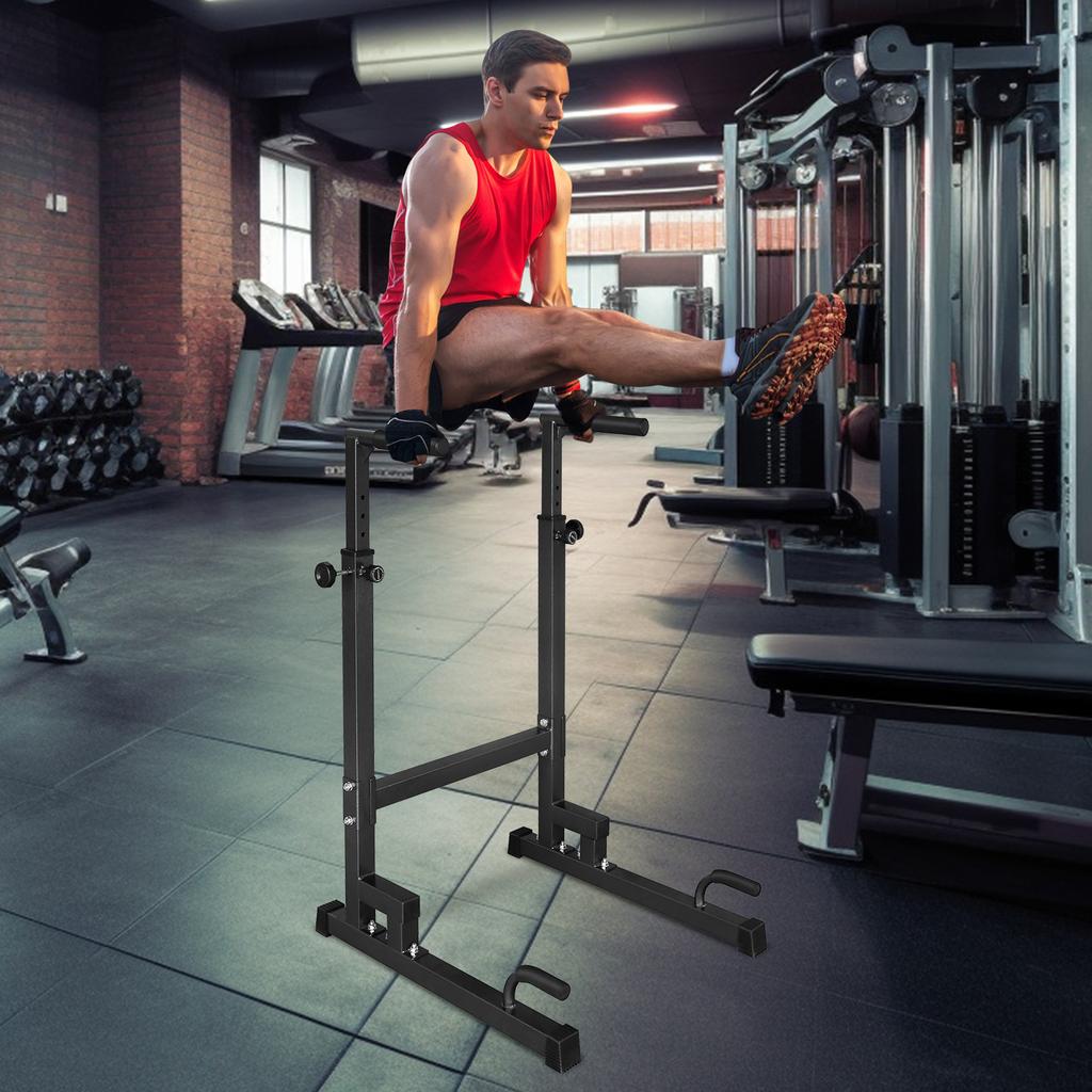 Dip Stand, Adjustable Height Station, Heavy Duty Bars with Slip-Proof Grips, Multi-Functional Rack with Push Up Bar Connector Indoor/outdoor