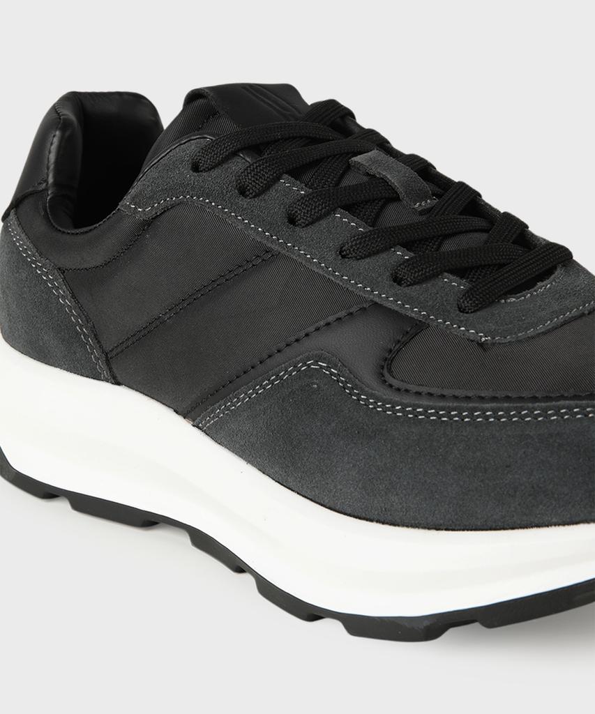 Panicale Black Suede Leather Sneakers