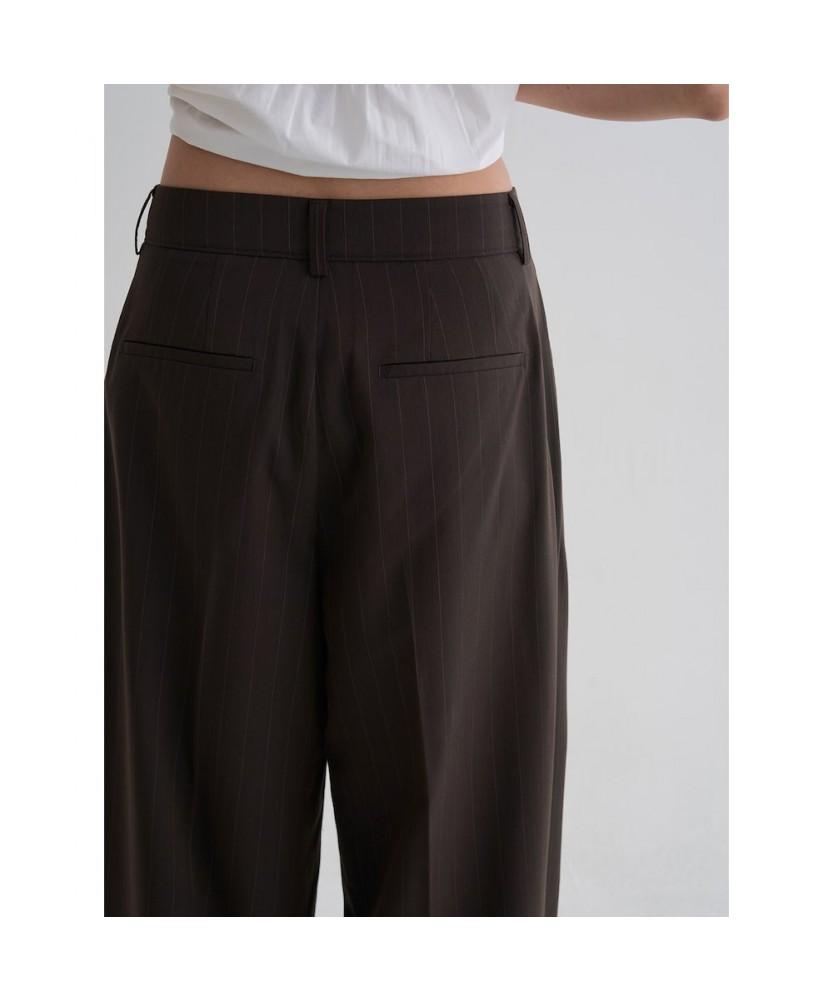 8SECONDS Striped Wide Slacks Brown