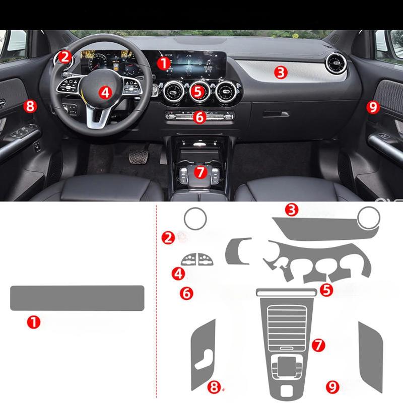 

For Mercedes Benz EQB EQA Accessories interior Thin film transparent TPU Protective Film Anti-Scratch Sticker Right Hand Drive