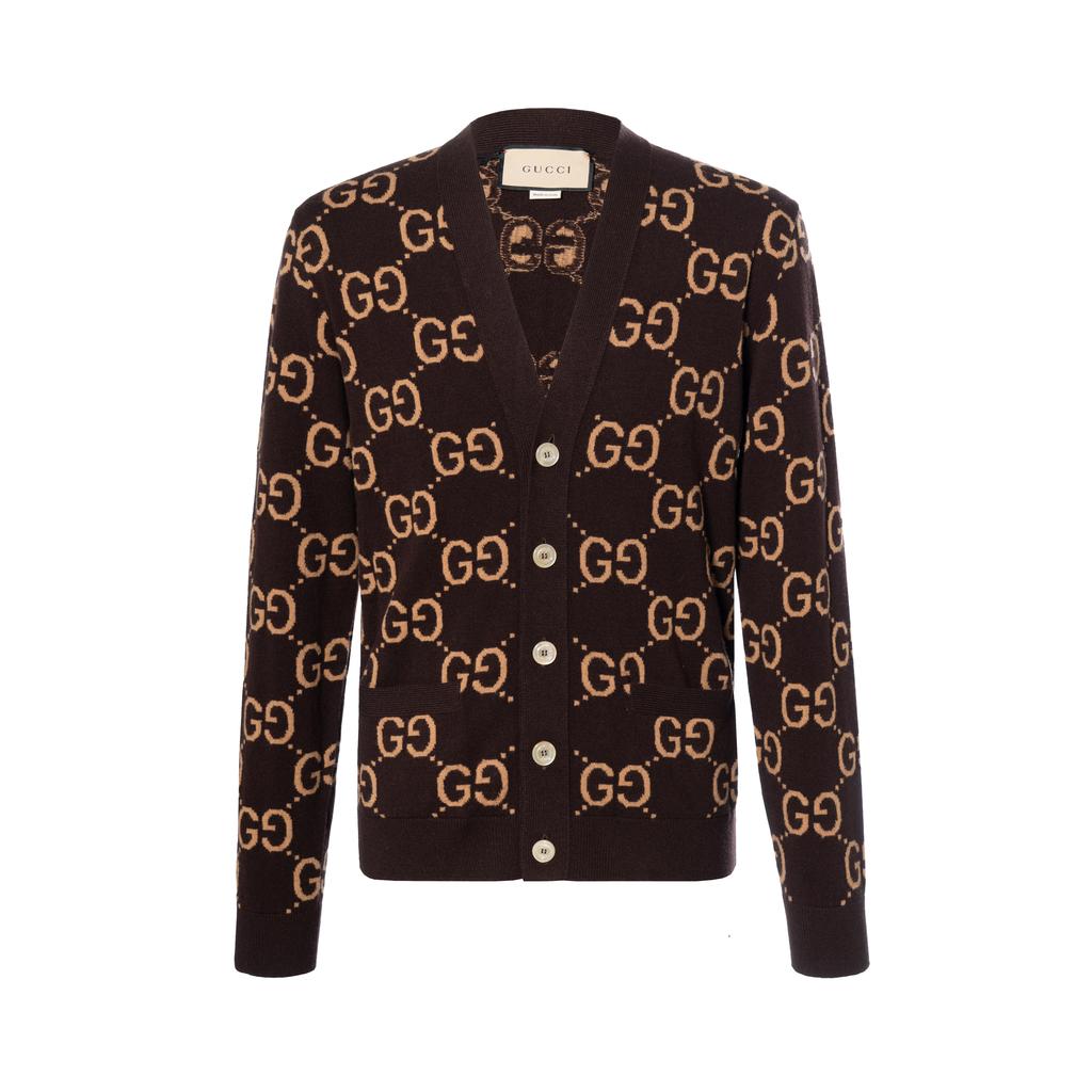 GUCCI GG-jacquard Wool Cardigan 694758-XKCC5-6385