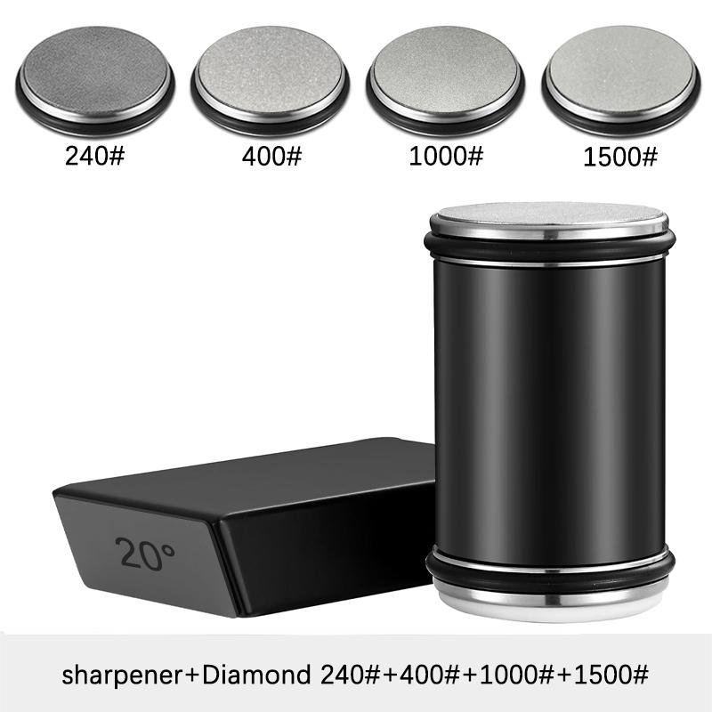 Rolling Knife Sharpener Double Sided Diamond Sharpening Stone 15/20° Degree Magnetic Roller Angle Sharpening Chef Kitchen Knives