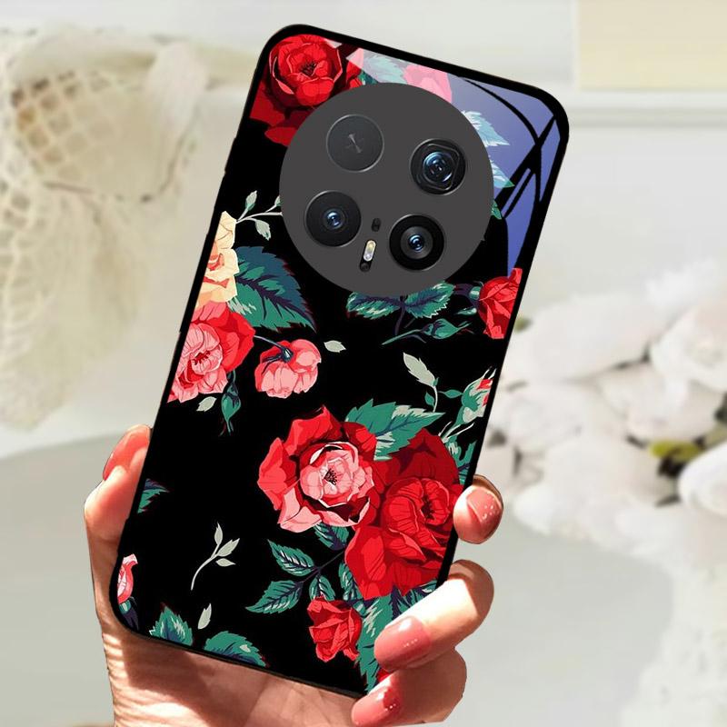 Case For Honor Magic 8 8Pro Luxury Fashion Tempered Glass Phone Back Cover For Honor Magic8 Funda Camera Protection Casing Funda