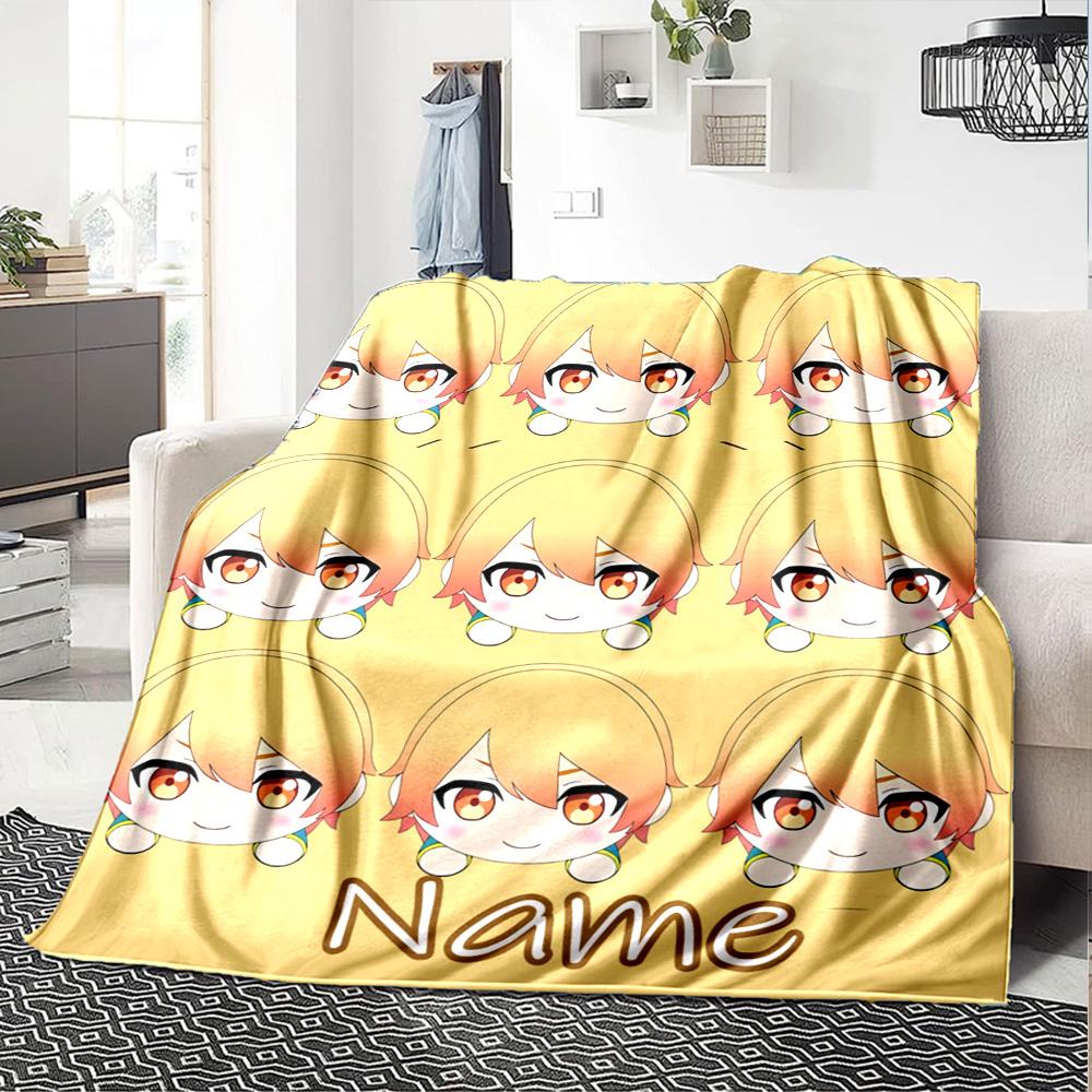 Customiz Name Personality Tsukasa Tenma Blanket Soft &Warm Sofa Office Bed Travel Lunch Break Blanket, Gift Suitable All Seasons