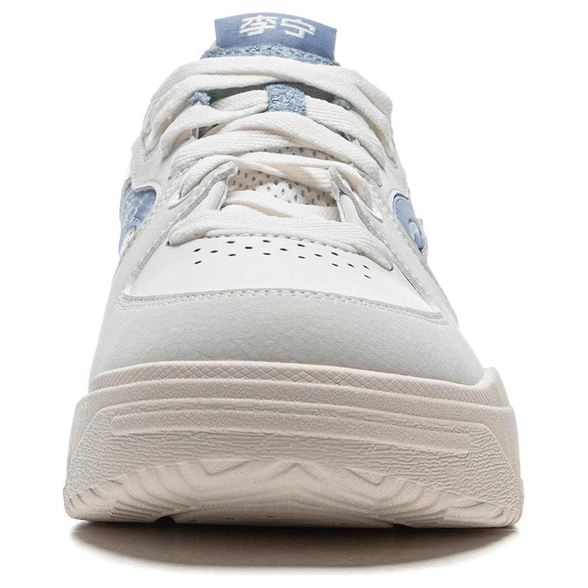 New LiNing Anti Slip Wear Resistant Low Top Casual Shoes Men's White Gray Blue AGCU581-1