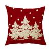 Christmas Pillow Cover Linen Printed Home Sofa Cushion Cover Car Headrest Office Pillowcase Christmas Party Decoration