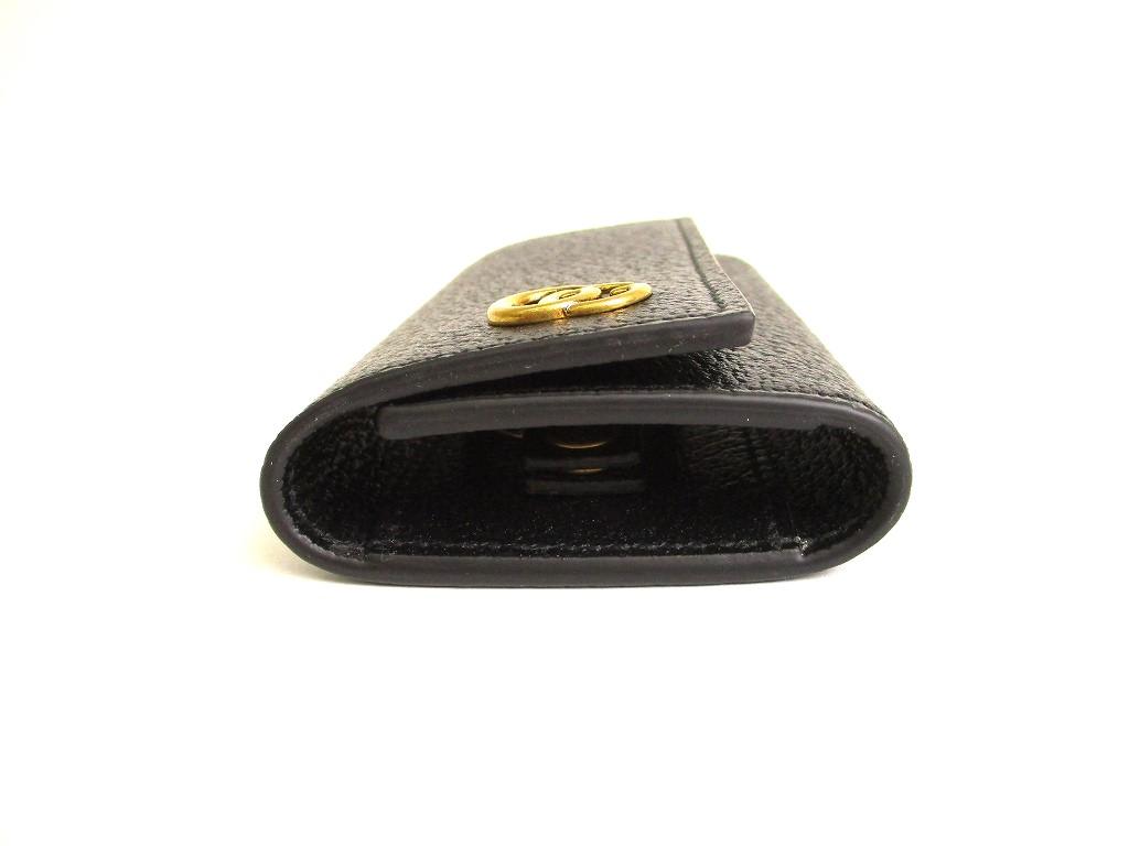 Authentic GUCCI GG Marmont Black Leather 6 Pics Key Cases #9660  Refurbished