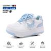 Kinder Quad Rollschuhe mit einziehbaren Rollen für Mädchen und Jungen, verstellbare Größe, PU Inline-Skateschuhe
