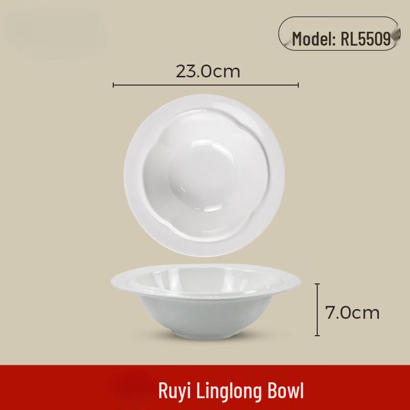 Wuhe Ruyi Linglong 11-inch White Square Melamine Plate