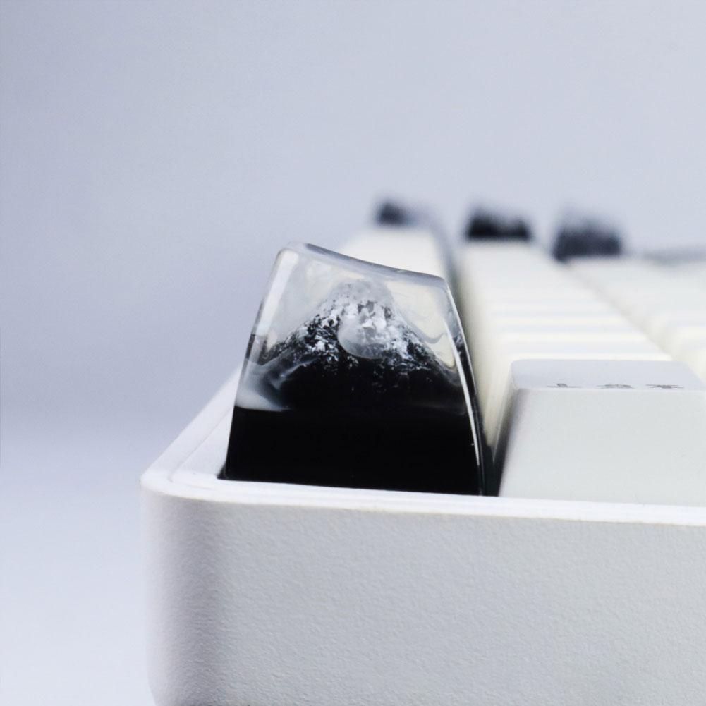 Natürliche Landschaft DIY Harz Tastenkappen Handgefertigt Fuji Schneeberg Transparenter Kreuzschaft Tastenkappe Für Mechanische Tastatur