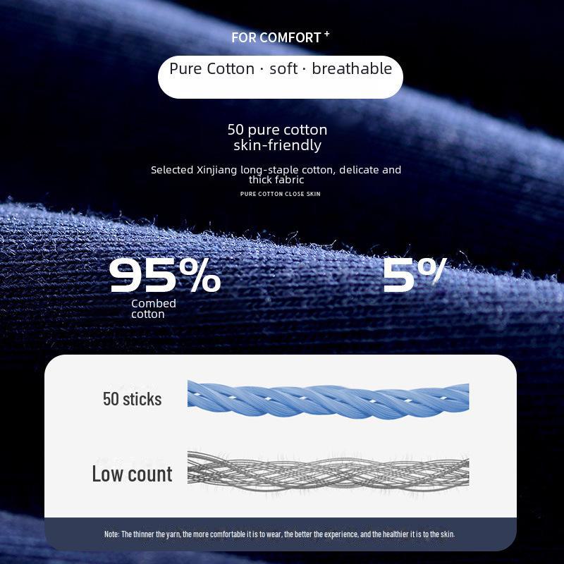 50-pak Męskie Klasyczne Bokserki Mid-Waist z Bawełny Xinjiang o Długich Włóknach - Oddychające i Antybakteryjne