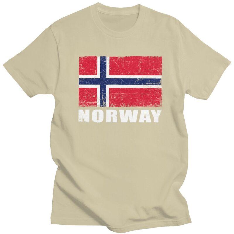 Custom Norway Flag T Shirts for Men 100 Cotton Tees Tshirts Short Sleeve Casual Tshirt Clothing