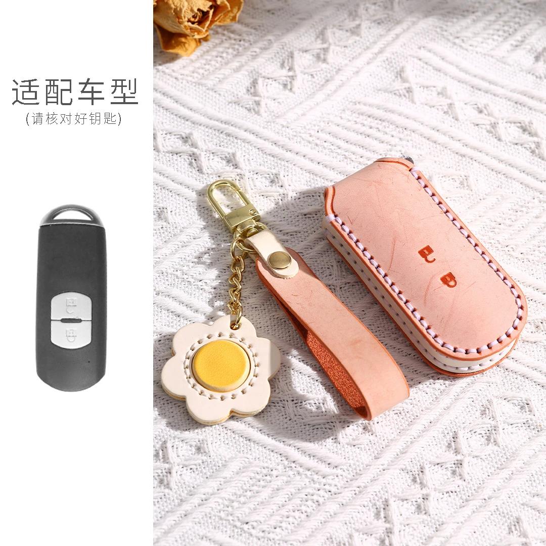 

2 3 Bottons Leather Car Key Case Cover For Mazda 2 3 5 6 Bl Bm Gj Atenza Axela Demio Cx-3 Cx3 Cx-5 Cx5 Cx7 Cx-9 Cx8 Key Fob