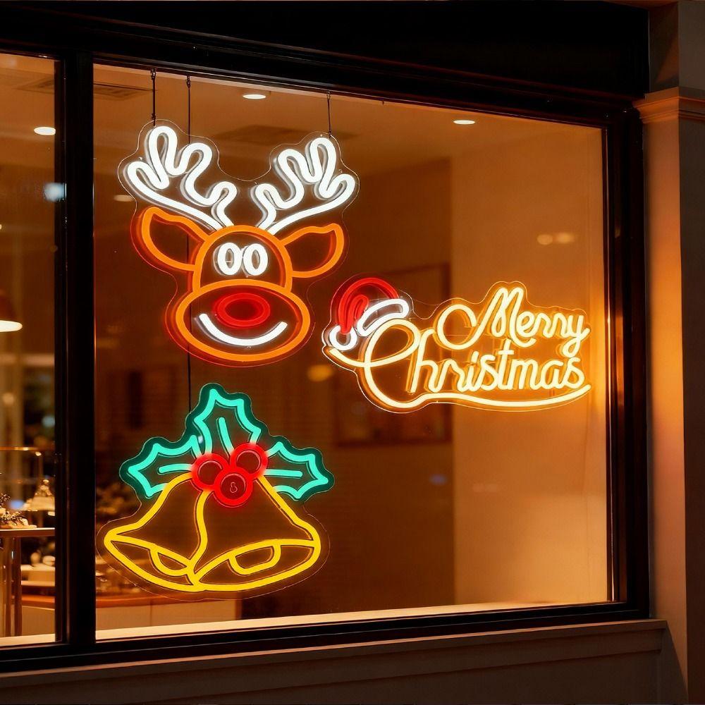 Wall Mounted Design Merry Christmas Neon Sign Holiday Neon Light  Indoor Outdoor Decoration