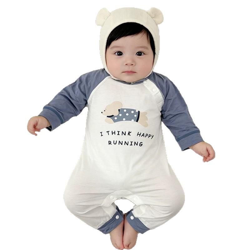 Modal Sommer Baby Langarm Strampler Schlafanzug für Neugeborene