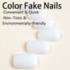 Simple Solid Color Nail Art Tips - 24-Piece Wearable Short False Nail Set