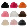 Faux Fur Winter Bucket Hat Solid Color Soft Texture Thickened Warm Plush Hat Gentle