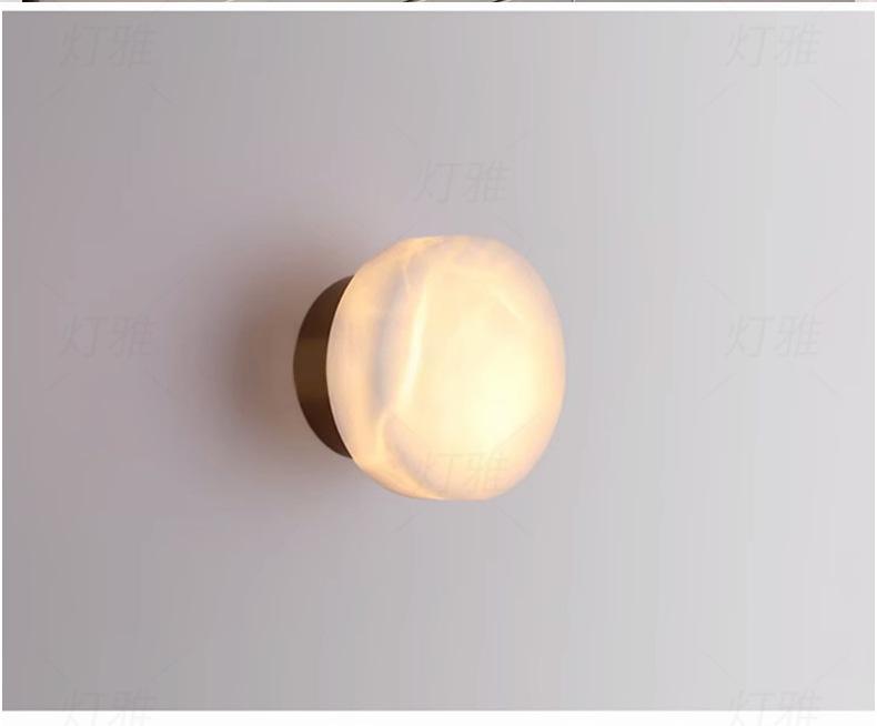Minimalist Round Marble Wall Lamp for Bedroom, Hallway, or Balcony