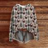 Women's Fashion Casual Long Sleeve Christmas Print Hooded Knitted Sweatshirt