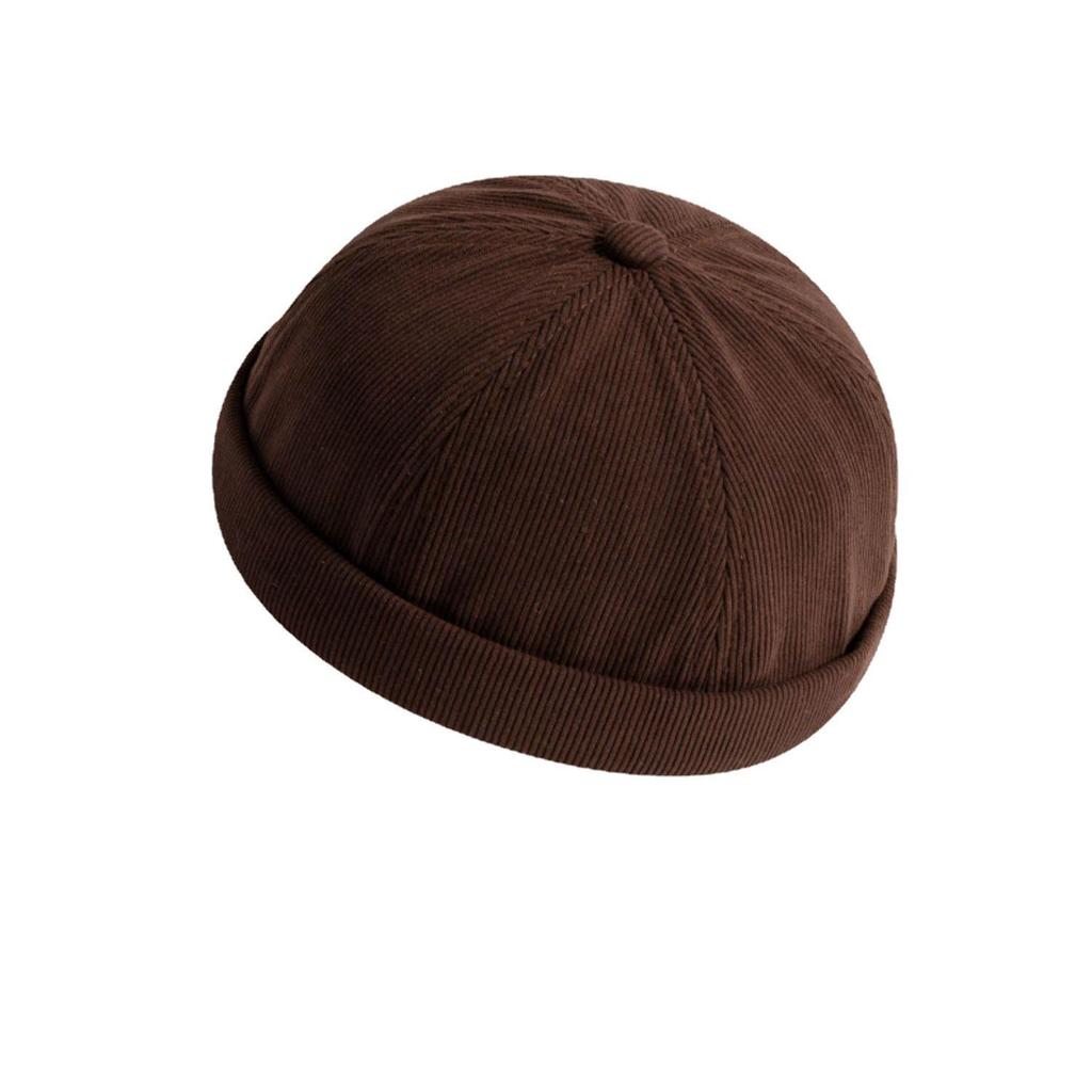Unisex Retro Corduroy Gourd Cap - Brimless, Sophisticated, Versatile Hat for Autumn/Winter