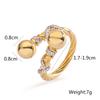 Two-Tone Geometric Open Cubic Zirconia Ring for Women, Adjustable Ins Fashion Jewelry, Minimalist Luxury Gift