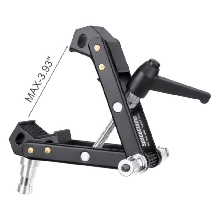 Adjustable Metal Clamp Holder for Cameras and Tripods Fill Light Accessories with 12kg High Load Bearing Capacity Black