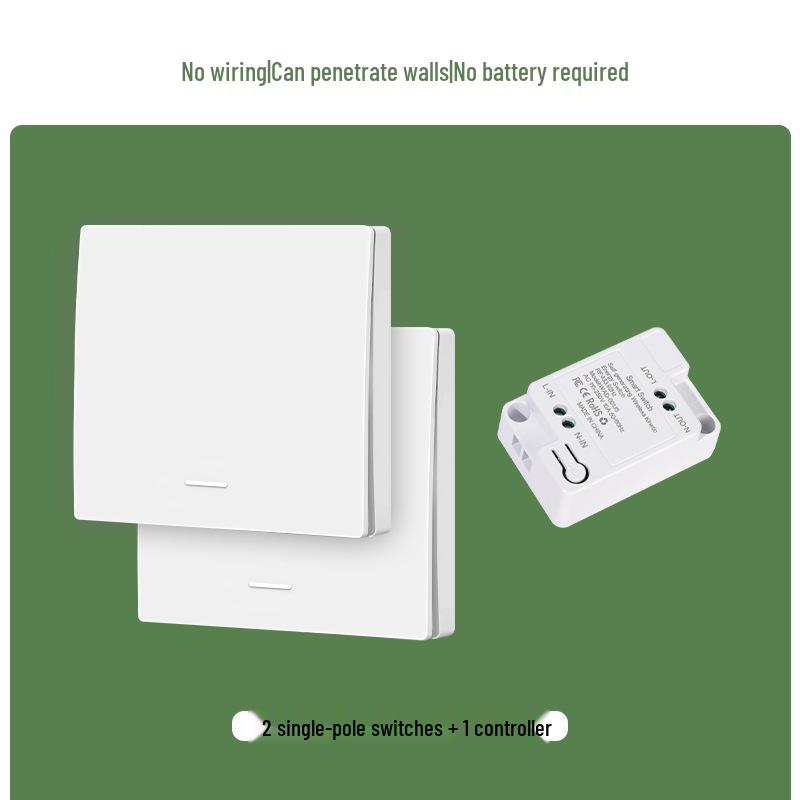 Battery-Free Wireless Switch: Easy Install, Multi-Control, Stick-On Design