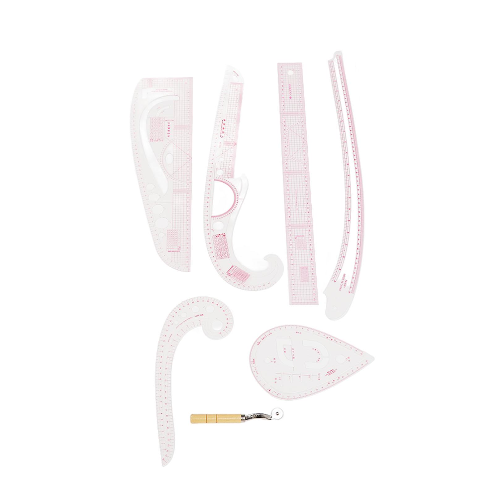 

6 шт. Портновские линейки ПВХ Пластиковые Изогнутые Шаблон Линейка для изготовления одежды Набор швейных режущих линеек с