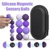 4/8 Pieces Magnetic Sensory Silicone Ball Hand Touch Ball Soft Massage Training Raised Point Waist and Back Foot Massage Ball