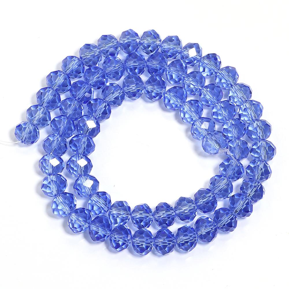 3/4/6/8/10mm Faceted Crystal Beads Transparent Blue Glass Loose Spacer Bead For Jewelry Making DIY Necklace Bracelet Accessories