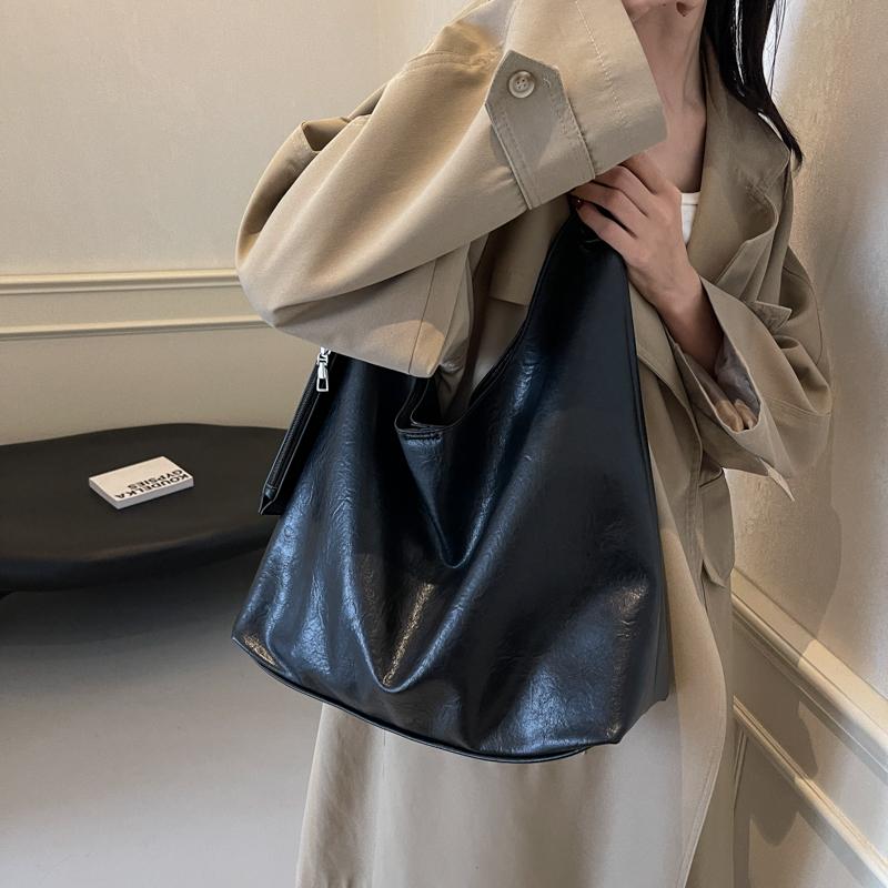 Burgundy 2-IN-1 Shoulder Tote Bags For Women Soft PU Leather Solid Color Large Capacity Shopping Hobo Bag With Coin Purse 2026
