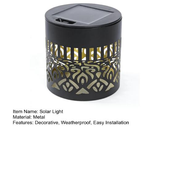 Decorative Solar Light Waterproof Fence Light Metal Solar Powered Outdoor Deck Step Wall Light for Garden Post Patio Backyard Decor