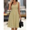European and American Summer Striped Frilly Casual Vacation Simple Sleeveless High Waist A-word Vest Dress