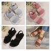 Stylish Fish-mouth Casual Sandals With Elastic Strap For Women Characters)