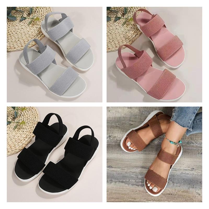 Stylish Fish-mouth Casual Sandals With Elastic Strap For Women Characters)