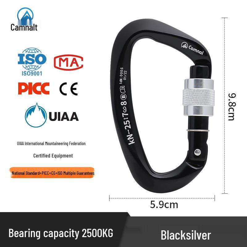 Kanle D-Shaped Screw-Lock Carabiner: Quickdraw Climbing Safety Buckle
