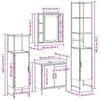 Bathroom Furniture Set with Shelf 4 pcs Black Particleboard