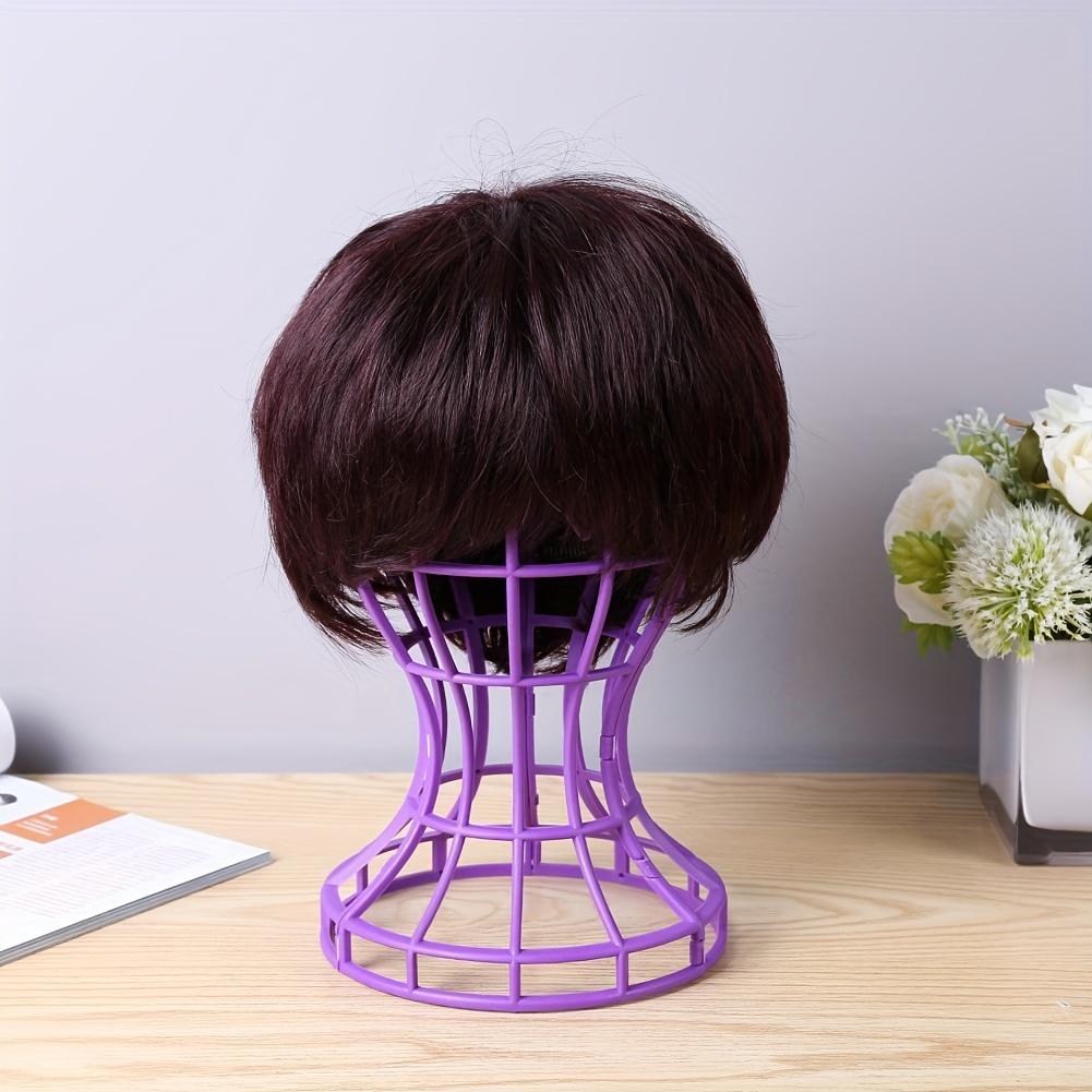 1Pc Foldable Adjustable Male/Female Wig Stand Hat/Cap Holder Grey Portable Lantern Shape Wig Head Stand Accessory