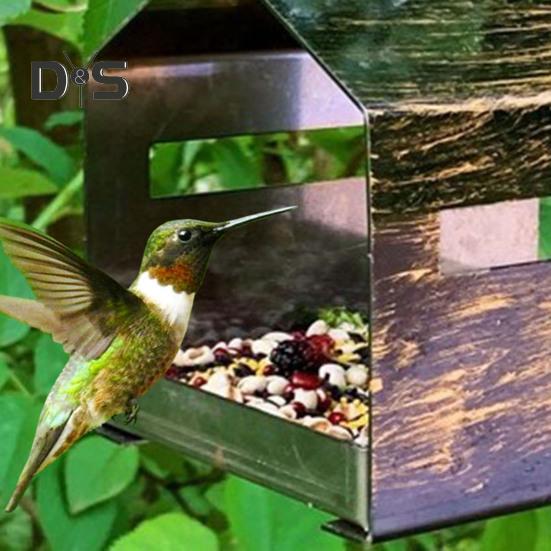 Mangiatoia per Uccelli da Esterno da Appendere Casetta per Uccelli Rustica in Metallo Mangiatoia per Uccelli Selvatici per Esterno Giardino Patio Cortile Decor