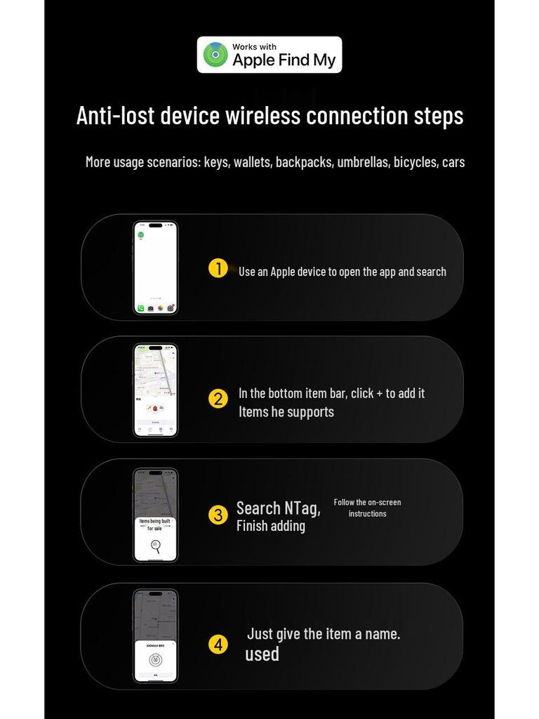 MFI-zertifizierter Bluetooth Anti-Verlust-Tracker für Geldbörsen, Schlüssel, Haustiere, Kinder und ältere Menschen - Kompatibel mit iOS Find My.
