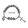 Crystal Religious Jewelry Glass Crystal Beaded Bracelets Religious Jewelry Rosarys Cross Bracelets Elastics Bracelets
