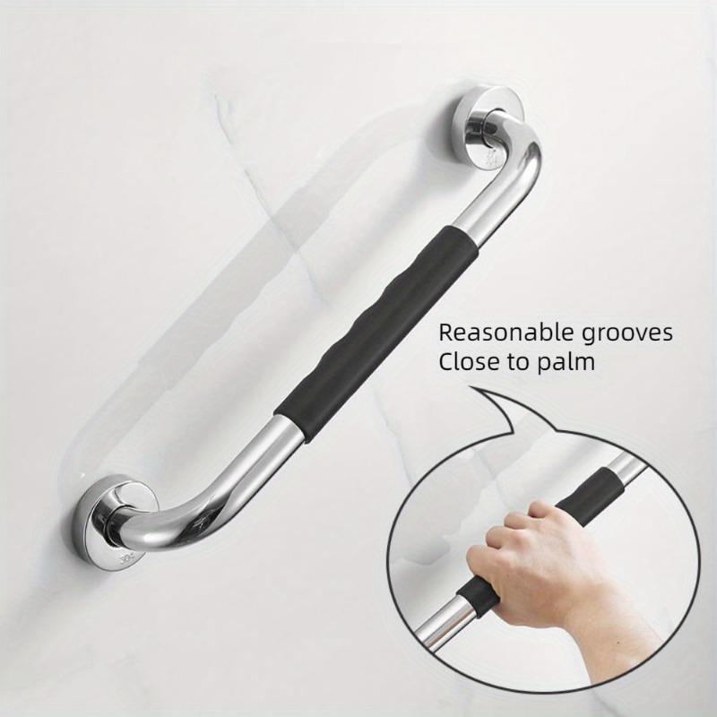 Shower Handle for Seniors, Bathroom Safety Grab Bar, 2 Piece 13.77 Inch Stainless Steel Non-Slip Shower Safety Grab Bar with Silicone Handle