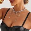 Modern Beaded Necklace with Pendant Details Choker Necklaces for Women Girls