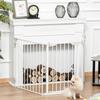 Self-Closing Dog Gate with Locking System, Metal and Plastic, 180x74.5 Cm, White