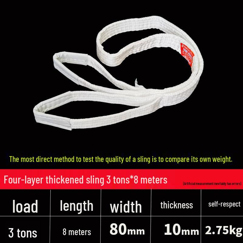 Polypropylene Thickened Acid-Washed Webbing Lifting Sling - Crane & Forklift Hoist Tie-Down Strap