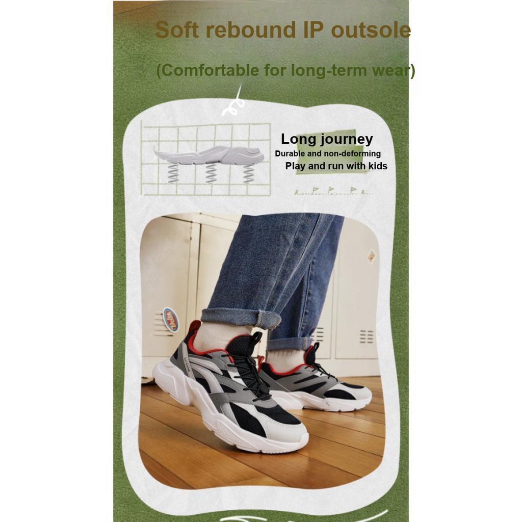 Li Ning Kids Fashion Versatile Trendy Anti-Kick Shock-Absorbing Low-Top Casual Shoes Kids Casual Shoes Black YKCU210-1