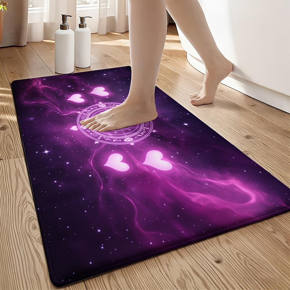Romantic Galaxy Love Heart Door Mat Welcome Rug Cosmic Astrology Decor for Entrance Hall Indoor Outdoor Use