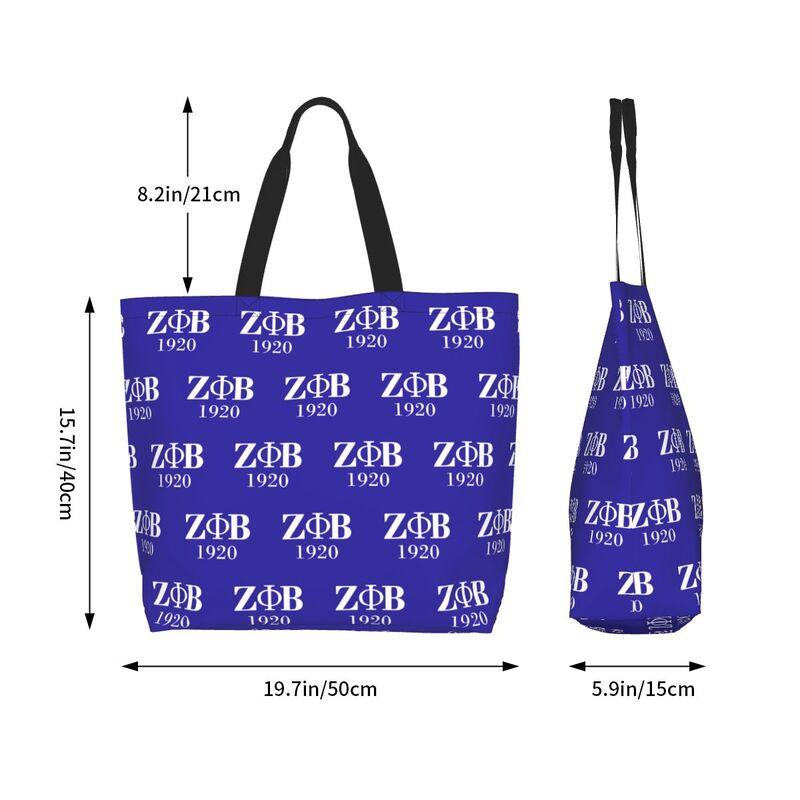 Custom Zeta Phi Beta 1920 Print Shoulder Bag Women Large Foldable Waterproof Travel Handbag Reusable Grocery Bags Shopping Bag